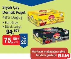 DOĞUŞ SİYAH ÇAY DEMLİK POŞET 48'Lİ fiyat ve kampanya bilgisi